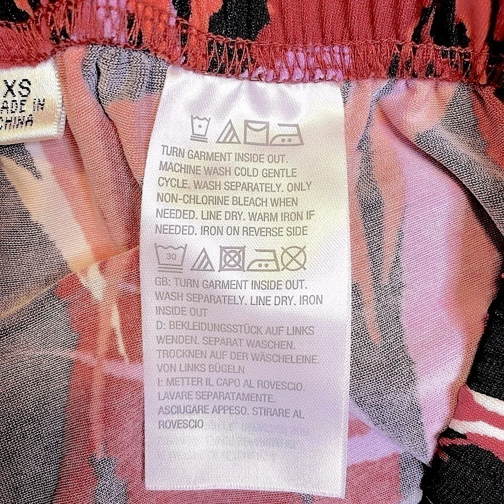 NEW Bob Mackie Wide Leg Crop Pants Tropical Paradise Print Size X-Small